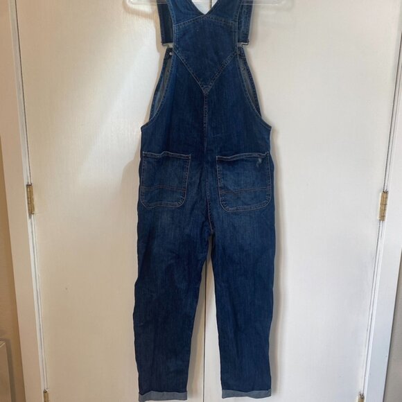 m1858 Women's Overalls Distressed Ripped Denim Dark Blue Size M - Picture 3 of 11